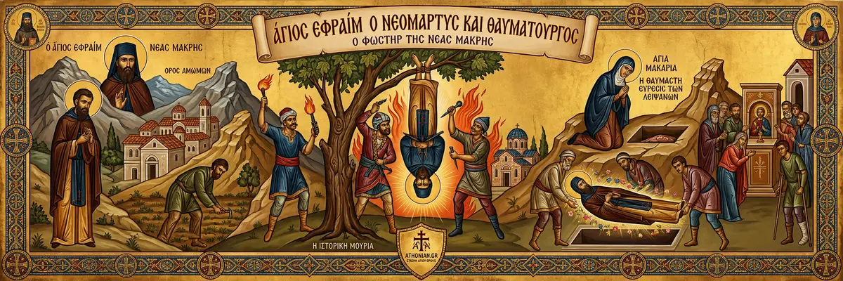 Άγιος Εφραίμ Νέας Μάκρης: Ο Νεοφανής Μεγαλομάρτυρας που Φωτίζει τις Καρδιές μας  - Athonian.gr