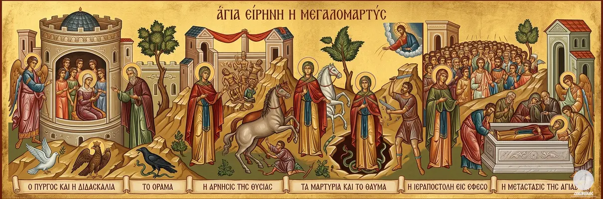 Αγία Ειρήνη η Μεγαλομάρτυς: Η Πάνσοφη Παρθένος που Νίκησε τους Ειδωλολάτρες  - Athonian.gr