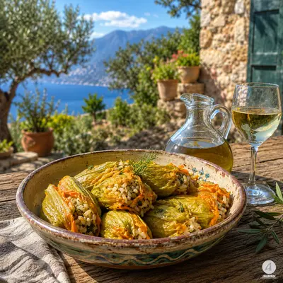 Authentic Greek Stuffed Zucchini Blossoms  - Athonian.gr