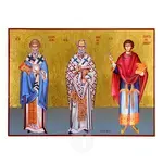Saints Spyridon, Nicholas & Panteleimon - Orthodox Icons στο Athonian.gr