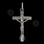 Silver Cross Necklace with Crucified Jesus Christ (15) - Jewelry στο Athonian.gr