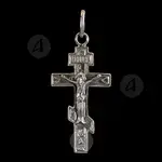Silver Cross Necklace with Crucified Jesus Christ (95) - Jewelry στο Athonian.gr
