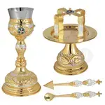 Set Chalice Gold Plated Two Coloured (9570ED) - Ecclesiastical Utensils στο Athonian.gr