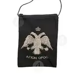 Athonian Black Wallet - Byzantine Eagle (1713-SIL) - Handiwork στο Athonian.gr