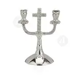 Church Double Candlestick Nickel Plated (8443n) - Ecclesiastical Utensils στο Athonian.gr