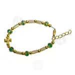 Bracelet with Semi-Precious Stones & Gold Plated Cross (PGRE) - Jewelry στο Athonian.gr