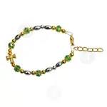 Bracelet with Semi-Precious Stones & Gold Plated Cross (SGRE) - Jewelry στο Athonian.gr