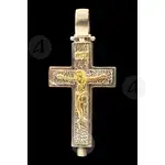 Silver Screwed Cross Necklace 925° with Jesus Christ (6B) - Jewelry στο Athonian.gr