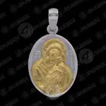 Silver Oval Pendant Virgin Mary Glikofilousa (F12B) - Jewelry στο Athonian.gr