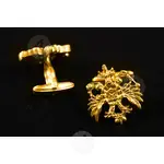 Gold Plated Silver Cufflinks Double-headed Eagle (DH03G) - Jewelry στο Athonian.gr