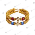 Gold Thread Prayer Rope 33 Knots with Cross (GOLRED-33CL) - Prayer Ropes στο Athonian.gr