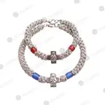 Gold Thread Prayer Rope 33 Knots with Cross (SILRED-33CL) - Prayer Ropes στο Athonian.gr