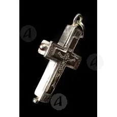 Silver Screwed Cross Necklace 925° with Crucified Jesus (43) - Jewelry στο Athonian.gr