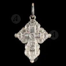 Silver Screwed Cross Necklace 925° with Jesus Christ (82) - Jewelry στο Athonian.gr
