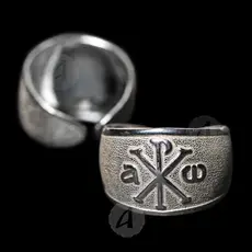Silver Ring 925° with Christogram - Jewelry στο Athonian.gr