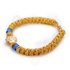 Gold Thread Prayer Rope 33 Knots with Cross (GOL-33CL) - Prayer ropes στο Athonian.gr