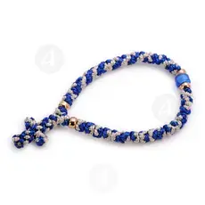 Gold Thread Prayer Rope with 35 Knots (BLUWHI-35) - Prayer ropes στο Athonian.gr
