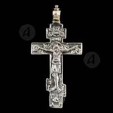 Silver Cross Necklace 925° with Crucified Jesus Christ (108) - Jewelry στο Athonian.gr