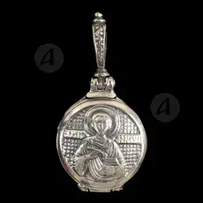 Silver Screwed Pendant 925 Saint Panteleimon (147) - Jewelry στο Athonian.gr