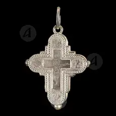 Silver Screwed Cross Necklace 925° (4) - Jewelry στο Athonian.gr