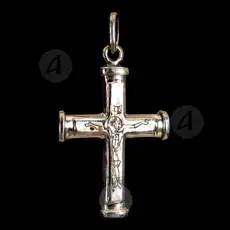 Silver Cross Necklace with Crucified Jesus Christ (65) - Jewelry στο Athonian.gr