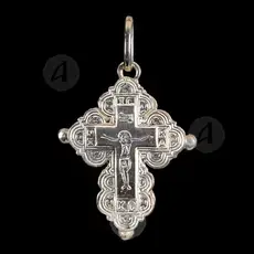 Silver Screwed Cross Necklace 925° with Jesus Christ (82) - Jewelry στο Athonian.gr