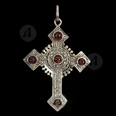 Silver Cross Necklace 925° with Semi Precious Stones (9) - Jewelry στο Athonian.gr