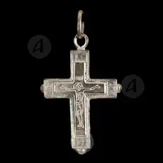 Silver Screwed Cross Necklace 925° with Crucified Jesus (43) - Jewelry στο Athonian.gr