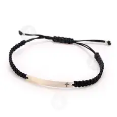 Macrame ID Bracelet with Cross (010303) - Jewelry στο Athonian.gr