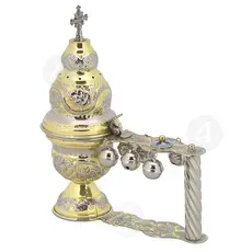 Katzion Censer Nickel Plated Two Coloured (9841gn) - Ecclesiastical Utensils στο Athonian.gr
