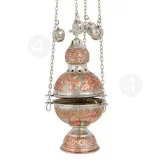 Church Censer Two Coloured (372CN) - Ecclesiastical Utensils στο Athonian.gr