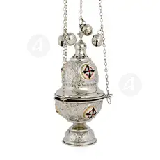 Church Censer Nickel Plated (377N) - Ecclesiastical Utensils στο Athonian.gr