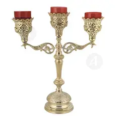 Triple Vigil Lamp Holy Altar Bronze (4045b) - Ecclesiastical Utensils στο Athonian.gr
