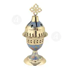 Home Table Vigil Lamp with Smalt (9372bc-blu) - Ecclesiastical Utensils στο Athonian.gr