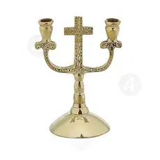 Church Double Candlestick Bronze (8443b) - Ecclesiastical Utensils στο Athonian.gr
