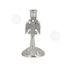 Church Candlestick Nickel Plated Byzantine Eagle (8444n) - Ecclesiastical Utensils στο Athonian.gr