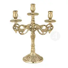 Church Triple Candlestick Bronze (9810) - Ecclesiastical Utensils στο Athonian.gr