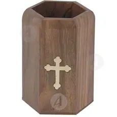 Wooden Pencil Case with Cross (9610) - Ecclesiastical Utensils στο Athonian.gr