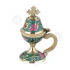 Home Enamel Thurible in Green Color (8599c.gre) - Ecclesiastical Utensils στο Athonian.gr