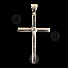 Silver Cross Necklace with Semi Precious Stone (T29) - Jewelry στο Athonian.gr