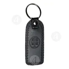 Black Leather Keyring - Virgin Mary Athonitissa - Handiwork στο Athonian.gr