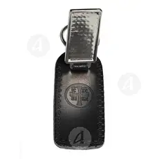 Black Leather Keyring - Virgin Mary Athonitissa - Handiwork στο Athonian.gr