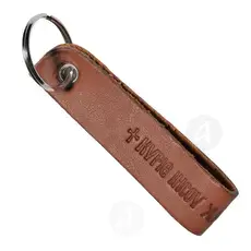 Mount Athos Brown Leather Keyring - Handiwork στο Athonian.gr