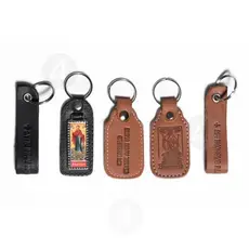Brown Leather Keyring - Virgin Mary Athonitissa - Handiwork στο Athonian.gr