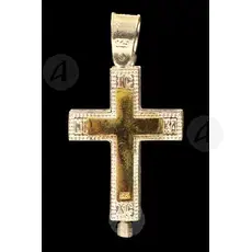 Silver Screwed Cross Necklace 925° with Jesus Christ (10B) - Jewelry στο Athonian.gr