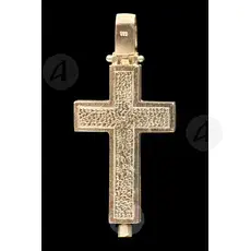 Silver Screwed Cross Necklace 925° with Jesus Christ (6B) - Jewelry στο Athonian.gr