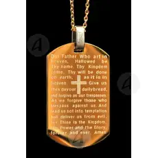 Steel Pendant with Chain & Prayer in English (TL03) - Jewelry στο Athonian.gr