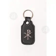 Black Leather Keyring with Christogram - Handiwork στο Athonian.gr