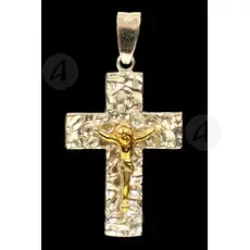Silver Cross Necklace with Crucified Jesus Christ (7B) - Jewelry στο Athonian.gr