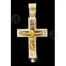 Silver Screwed Cross Necklace 925° with Jesus Christ (10B) - Jewelry στο Athonian.gr